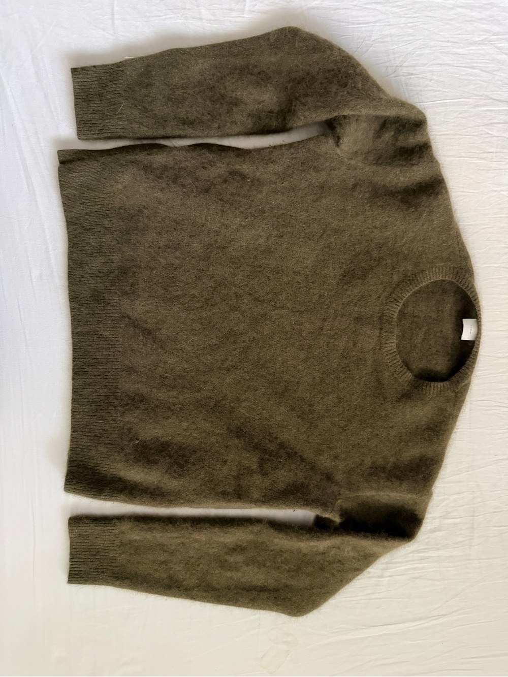 Ct plage side snap sweater Crewneck 100% wool in Olive